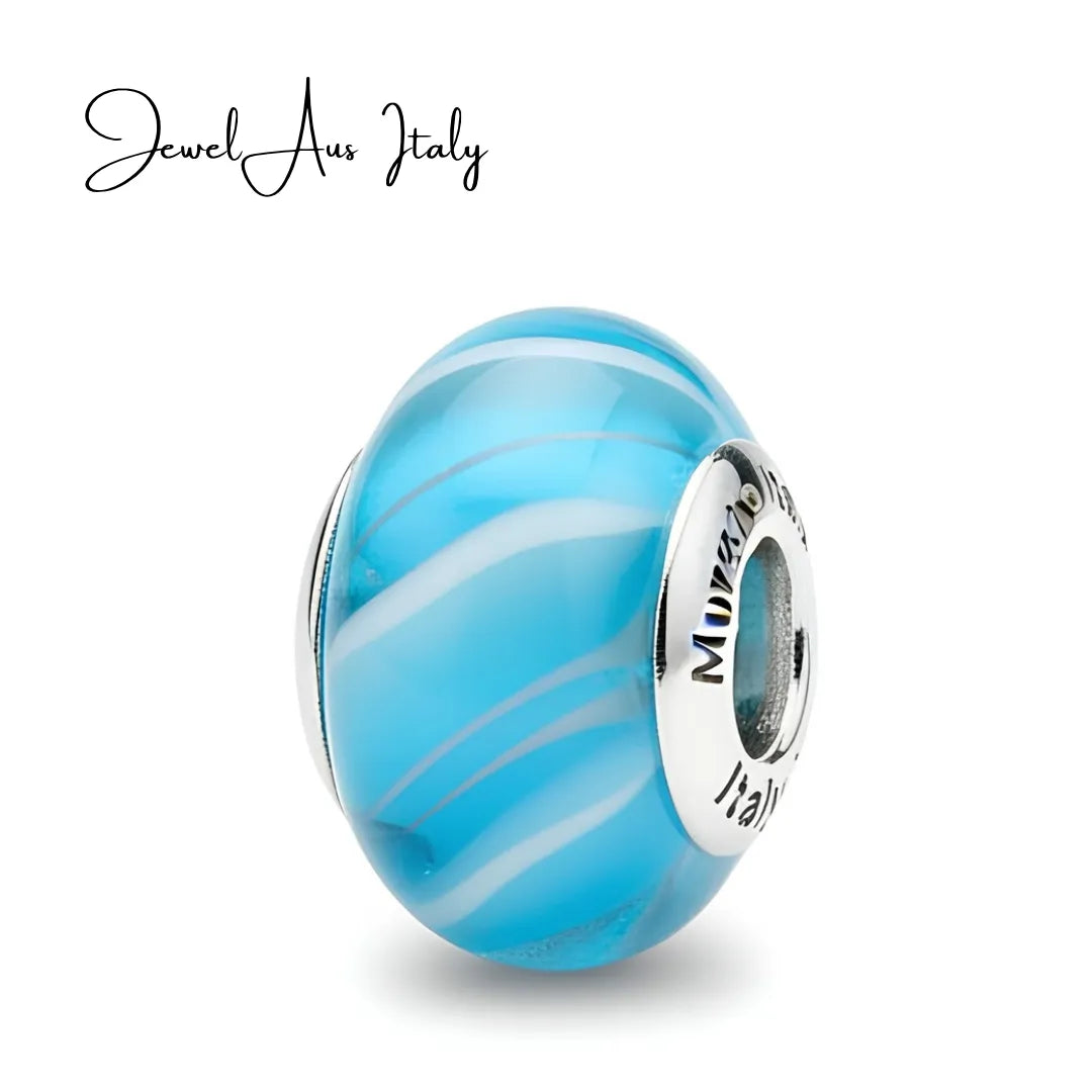 jewelaus CHARMS Italian Blue wind Murano Glass Charm