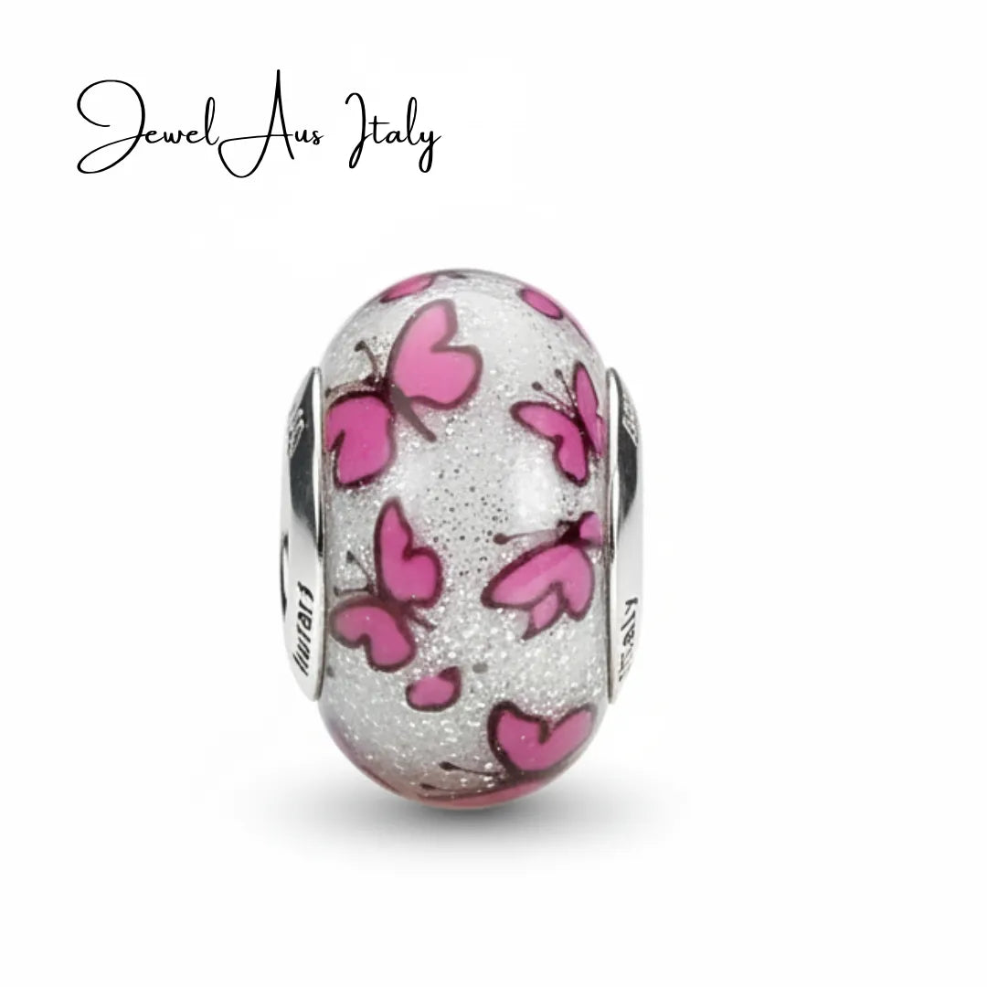 jewelaus CHARMS Italian Butterfly Murano Glass Charm