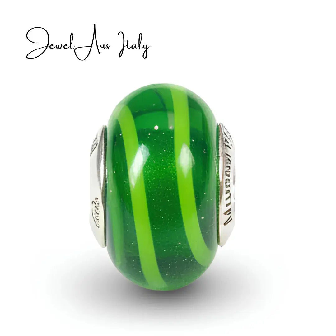 jewelaus CHARMS Italian Green Lollipop Murano Glass Charm
