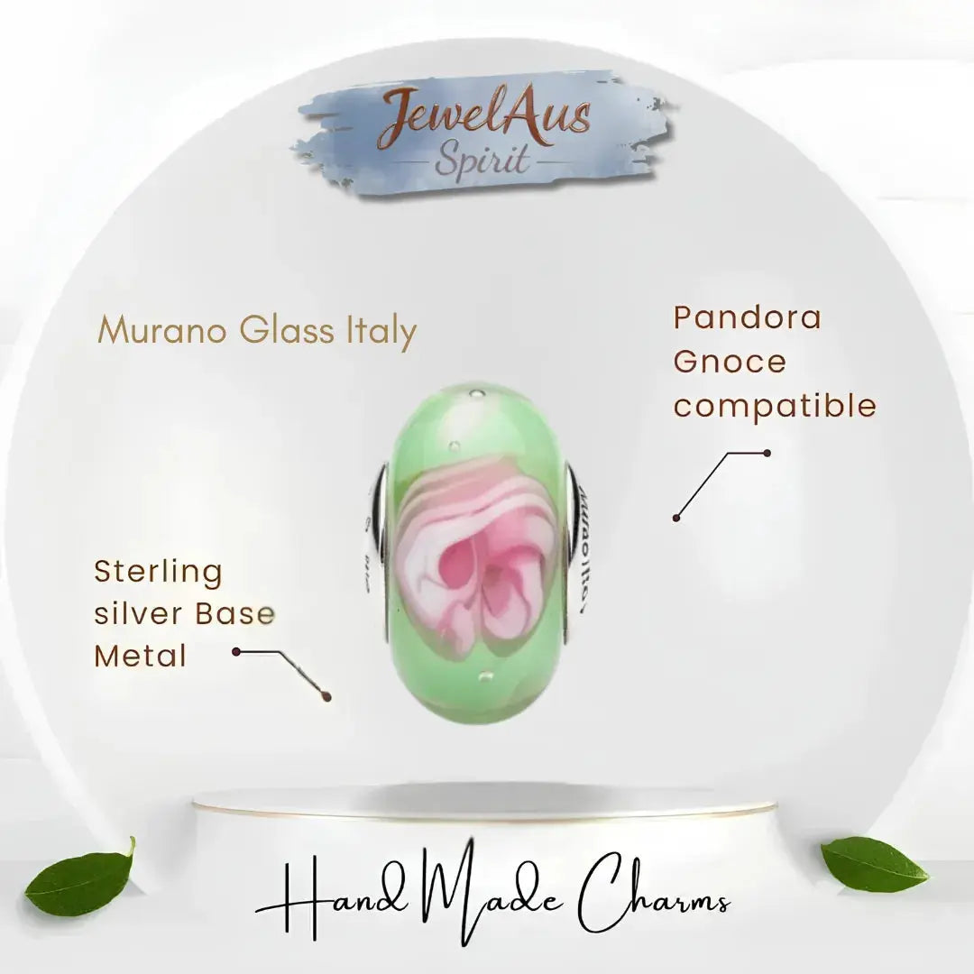 jewelaus CHARMS Italian Green Murano Glass Charm