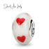 jewelaus CHARMS Italian Heart Murano Glass Charm