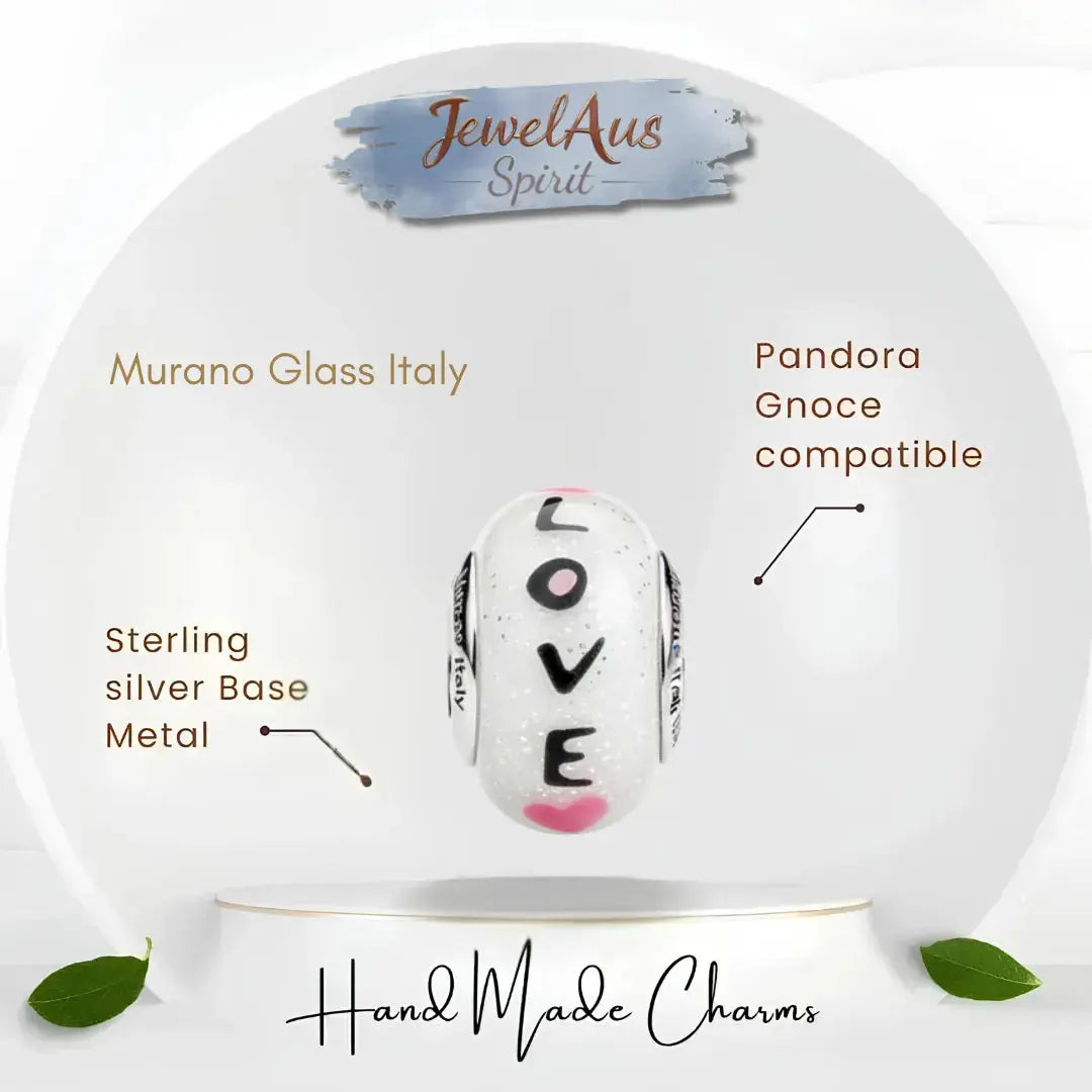 jewelaus CHARMS Italian Love Murano Glass Charm