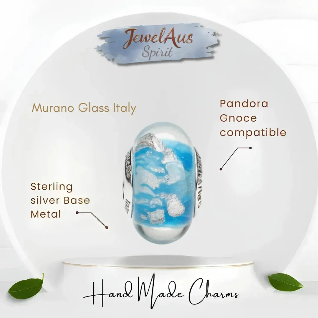 jewelaus CHARMS Italian Ocean Ice Murano Glass Charm