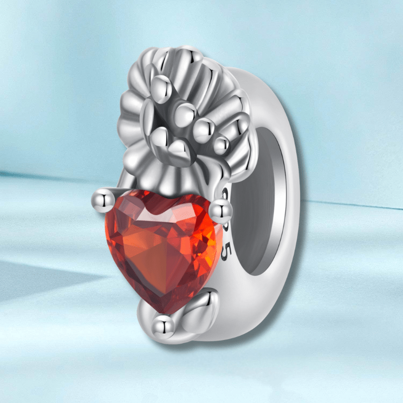 jewelaus CHARMS January Birthstone Flower Stopper Charm
