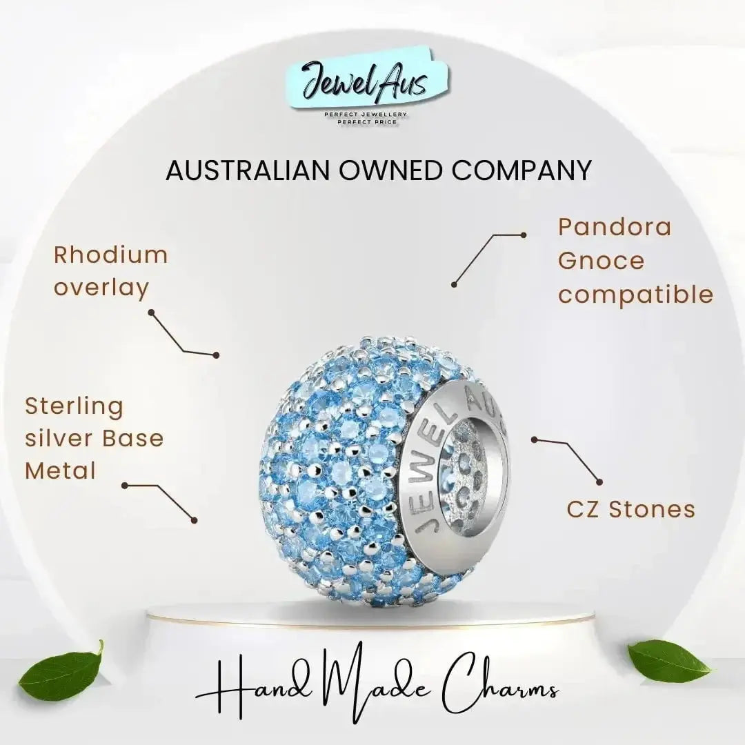jewelaus CHARMS Light Blue Pave Charm