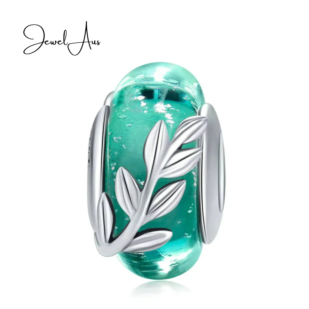 jewelaus CHARMS Murano Charm - Green Vine