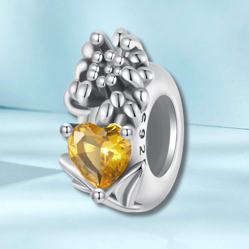 jewelaus CHARMS November Birthstone Flower Stopper Charm