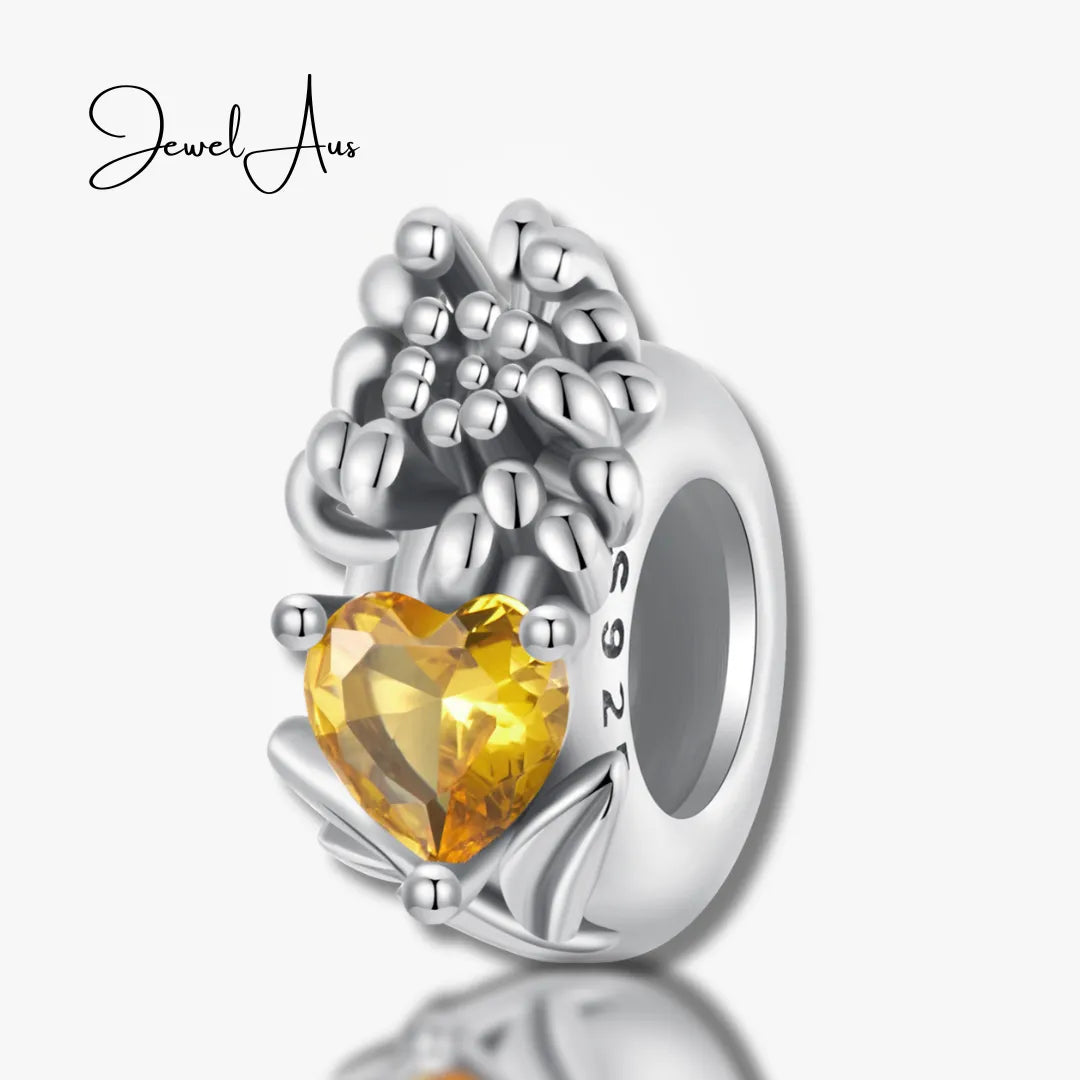 jewelaus CHARMS November Birthstone Flower Stopper Charm