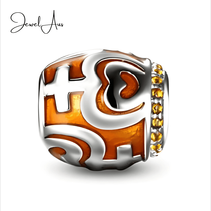 jewelaus CHARMS Orange Tribal Charm