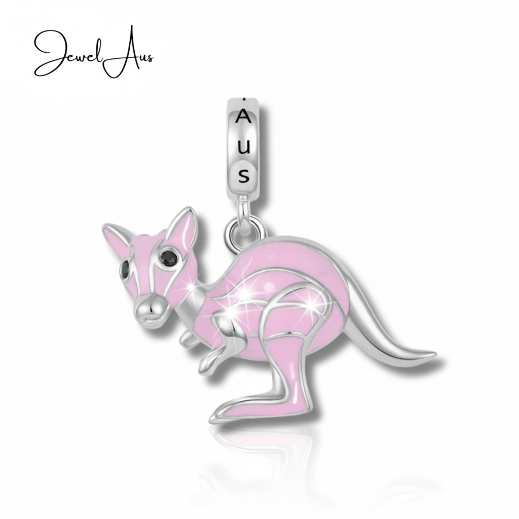 jewelaus CHARMS Pink Aussie Kangaroo Charm