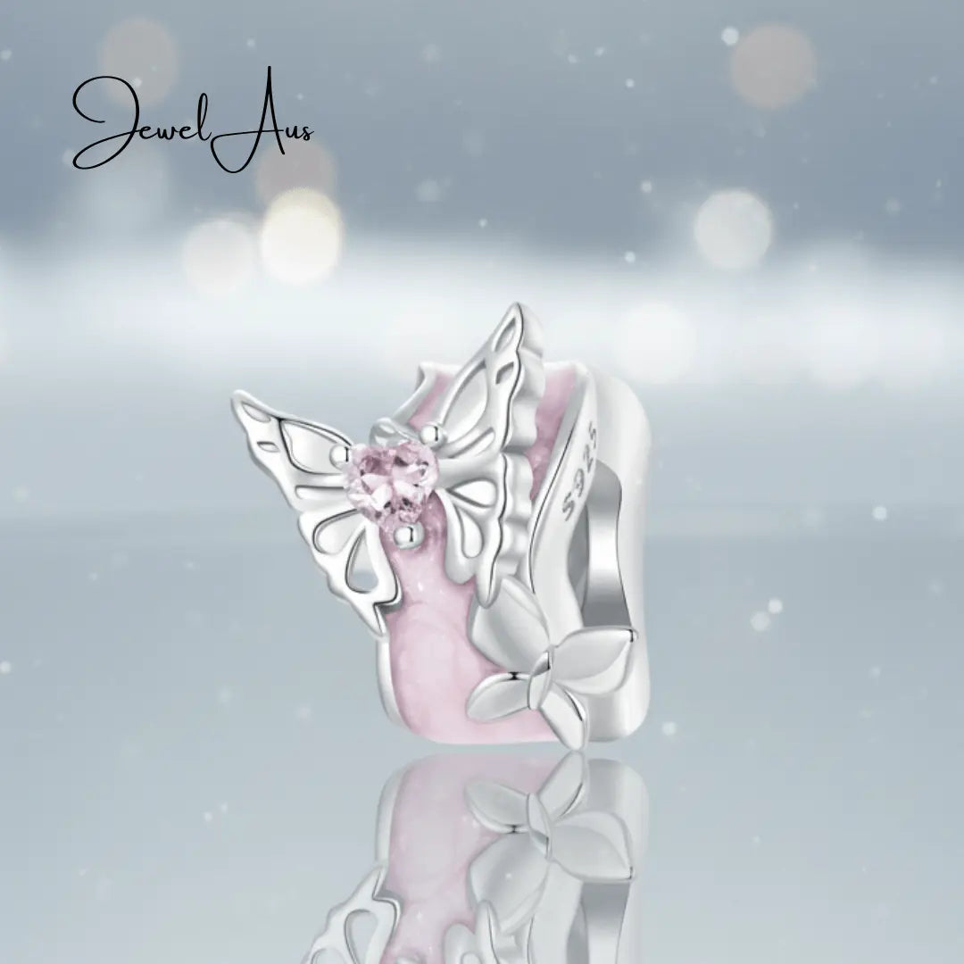 jewelaus CHARMS Pink Butterfly Stopped charm