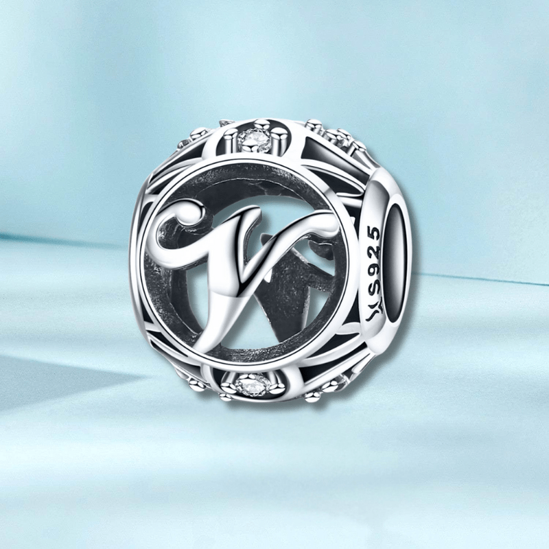 jewelaus CHARMS Silver Letter V Charm