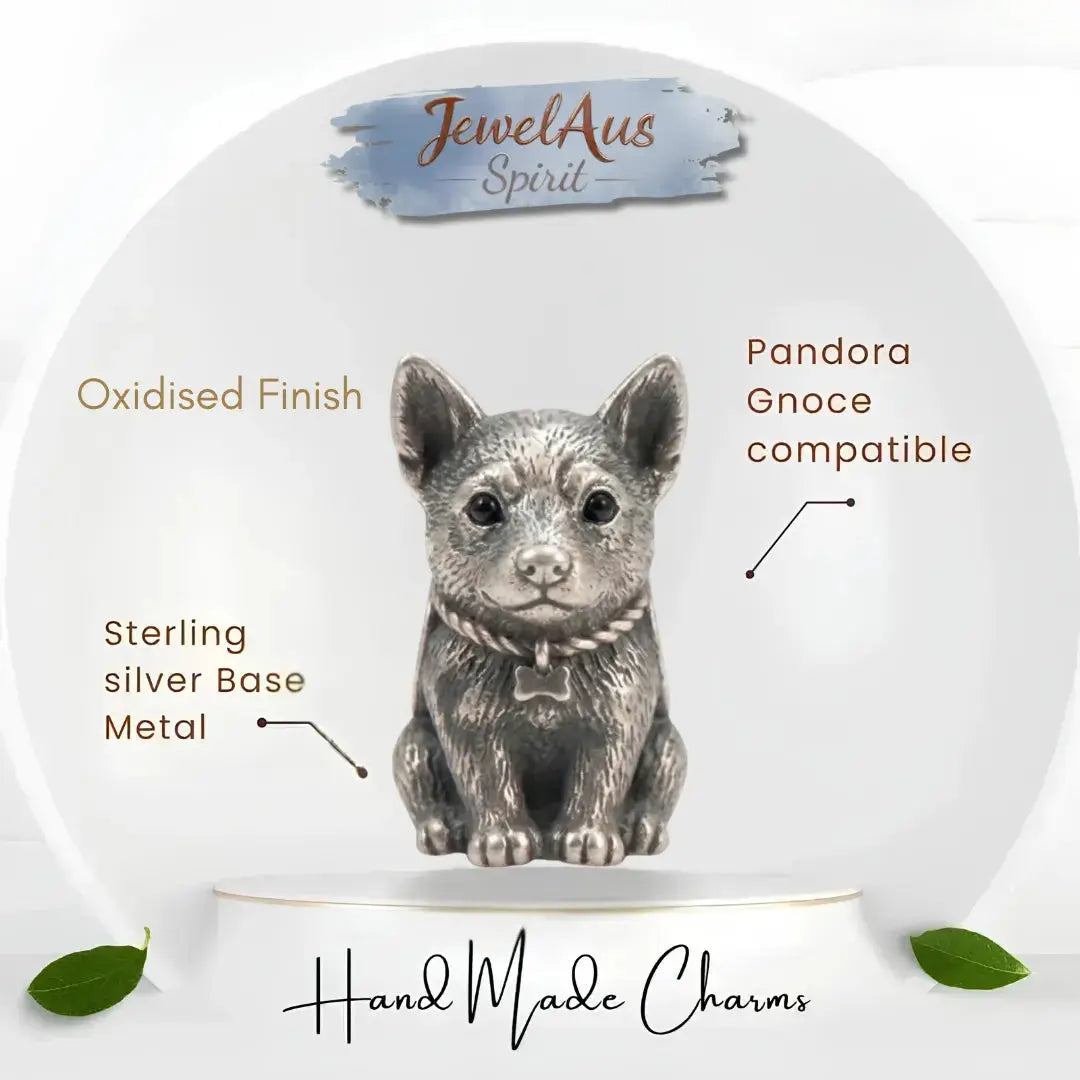 jewelaus CHARMS Sterling Silver Aussie Cattle Dog Pup Charm