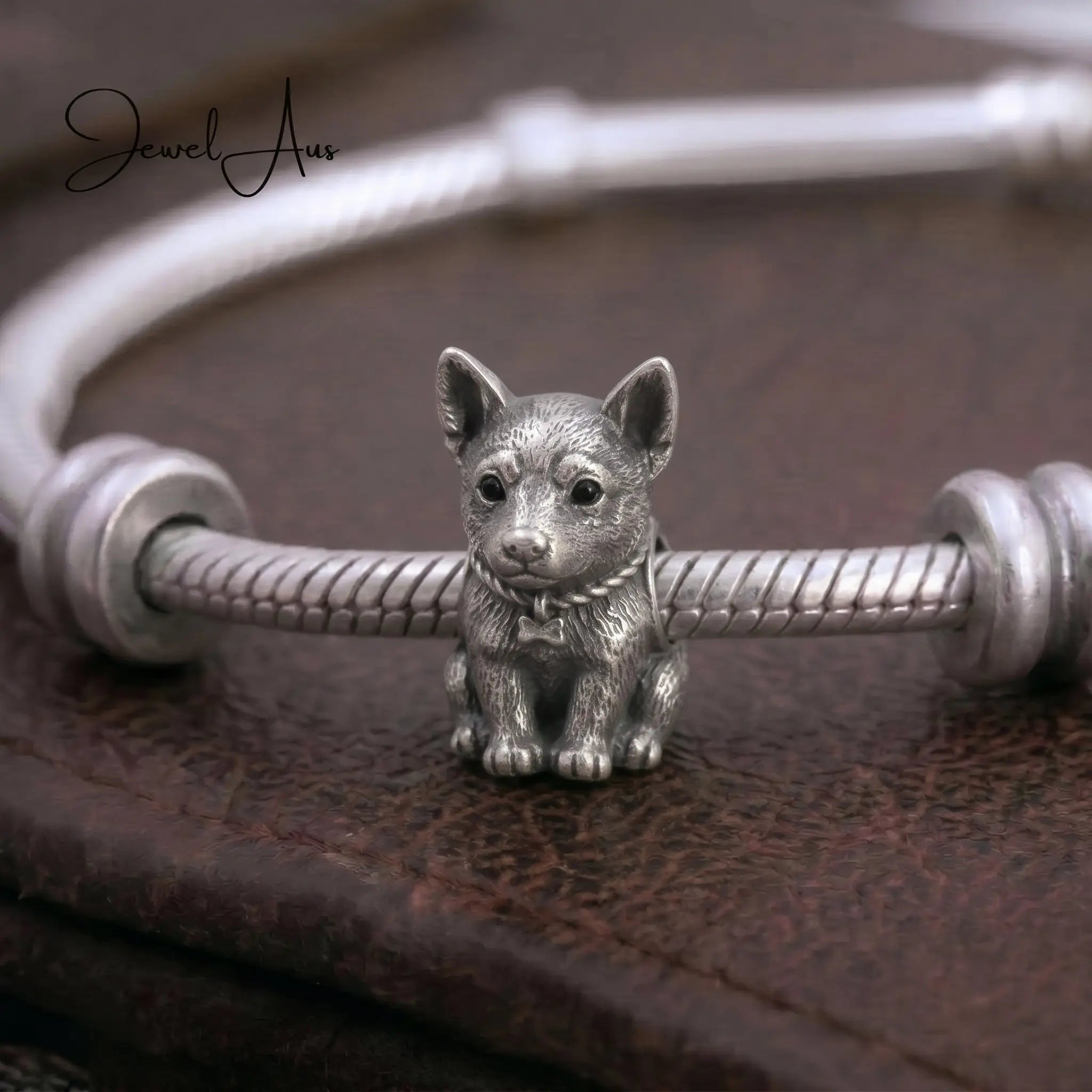 jewelaus CHARMS Sterling Silver Aussie Cattle Dog Pup Charm