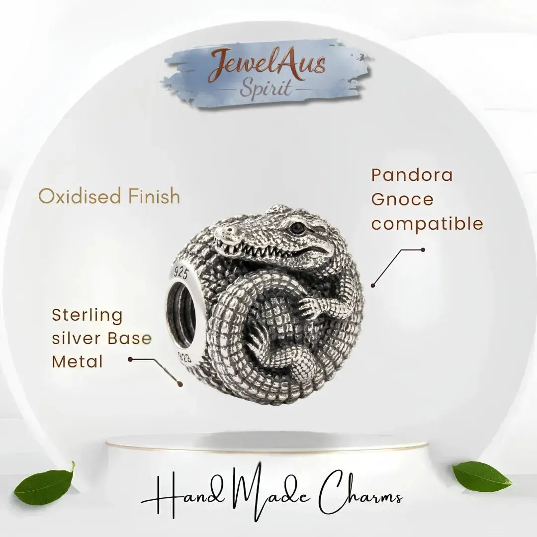 jewelaus CHARMS Sterling Silver Aussie Crocodile Charm