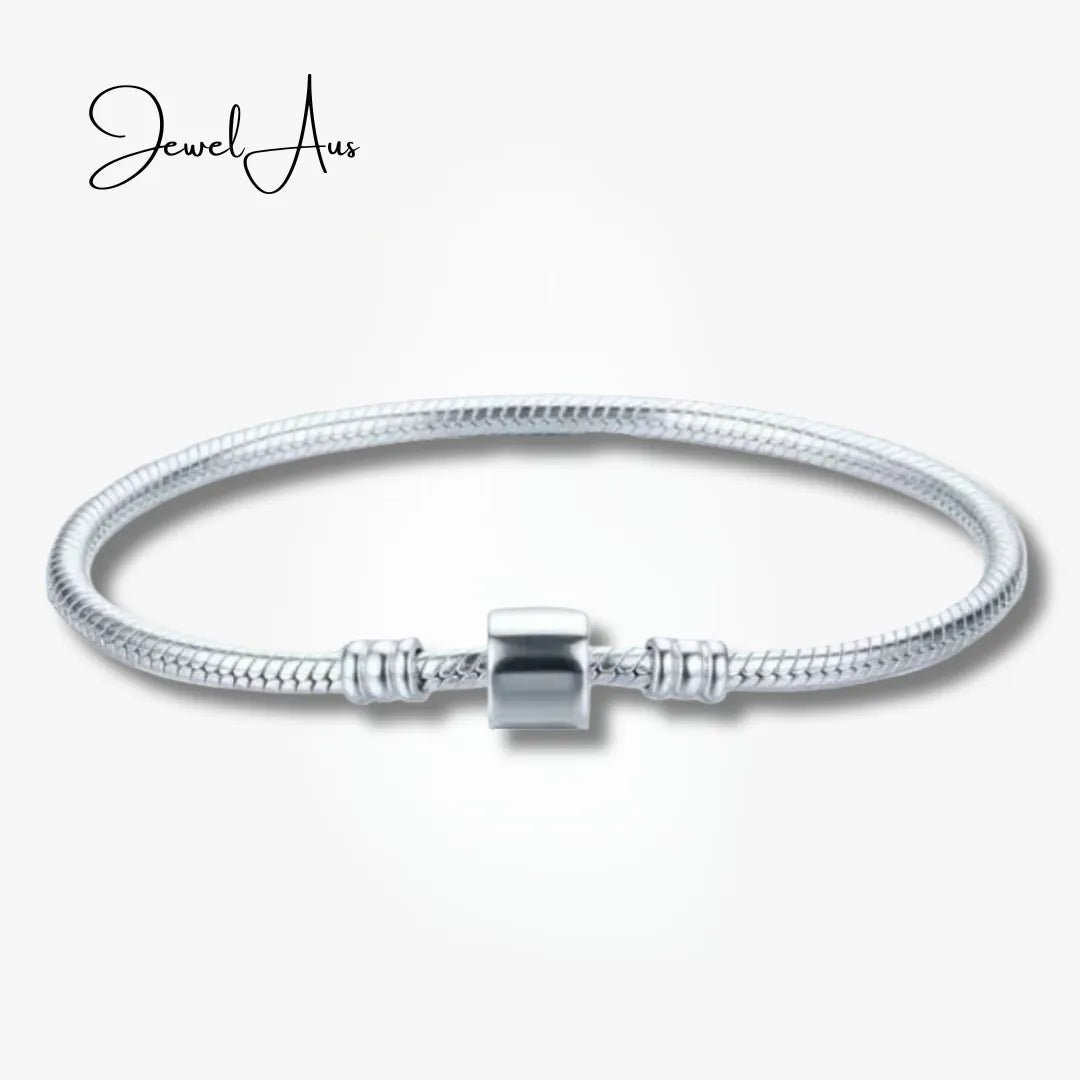 jewelaus CHARMS Sterling Silver Barrel Clasp charm Bracelet