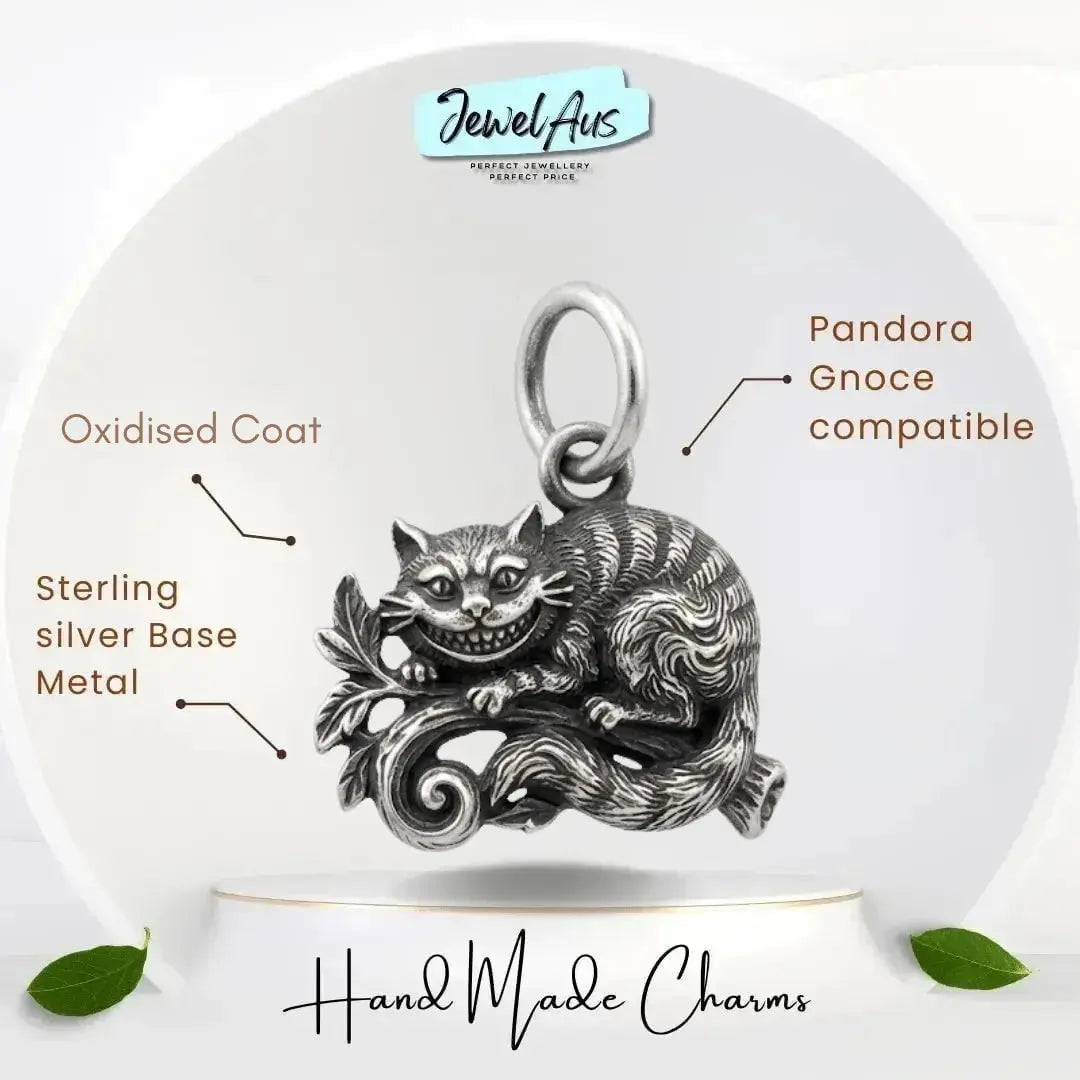 jewelaus CHARMS Sterling Silver Cheshire Cat Charm