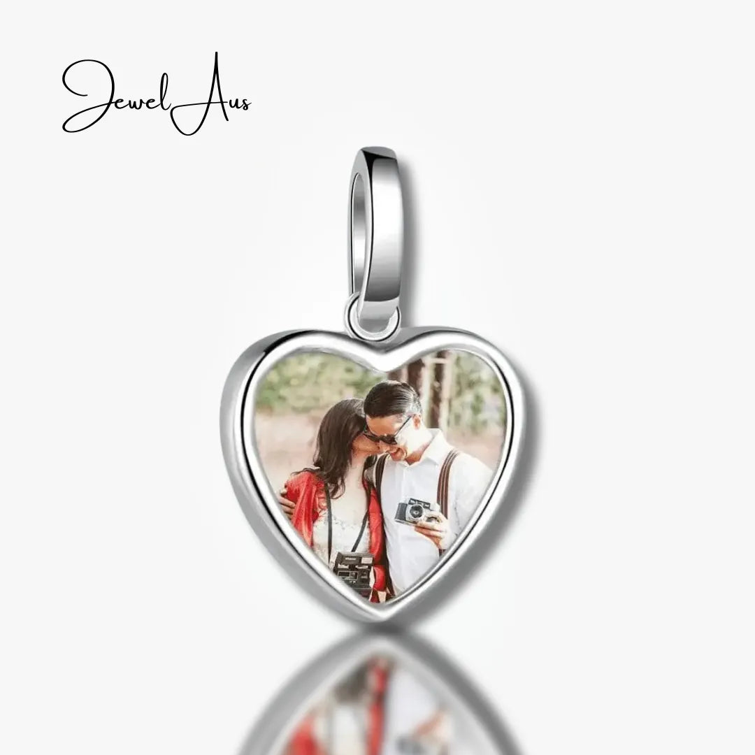 jewelaus CHARMS Sterling Silver Heart Photo Pendant