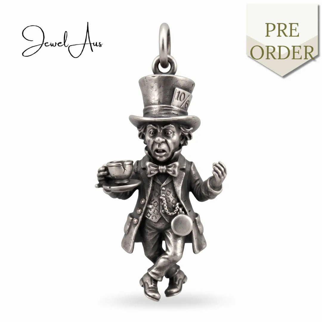 jewelaus CHARMS Sterling Silver Mad Hatter in wonderland Charm
