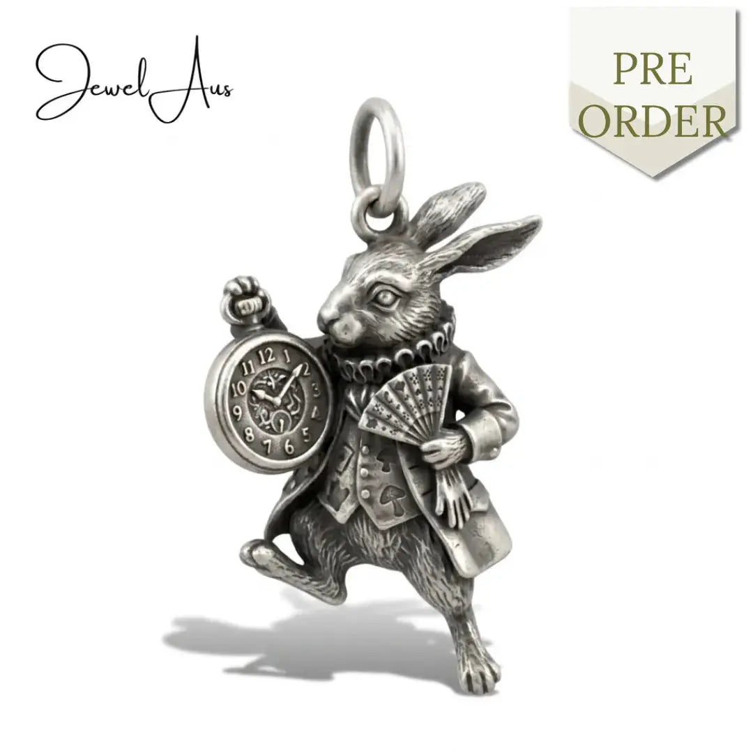 jewelaus CHARMS Sterling Silver White Rabbit in wonderland Charm