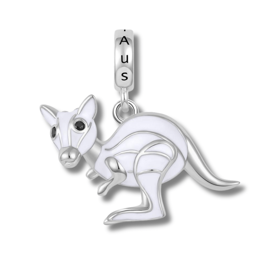 jewelaus CHARMS White Aussie Kangaroo Charm