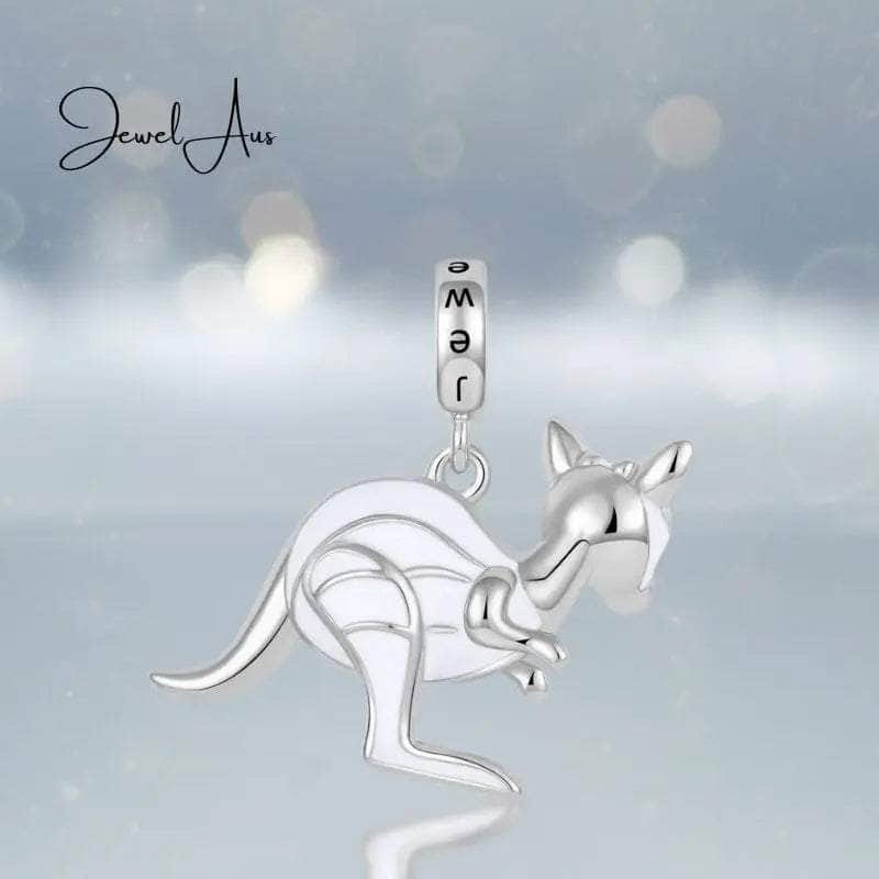 jewelaus CHARMS White Aussie Kangaroo Charm