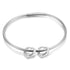 jewelaus custom brace 2 / White Gold Plated Custom Heart Bangle Bracelet