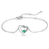 jewelaus custom brace 925 Sterling Silver Heart Shape Bracelet with Birthstone