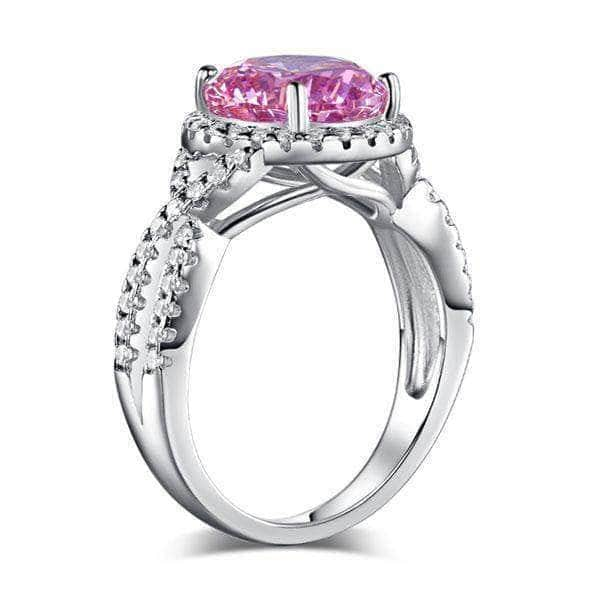 jewelaus CUSTOM ring Sterling Silver 3 Carat Fancy Pink Ring