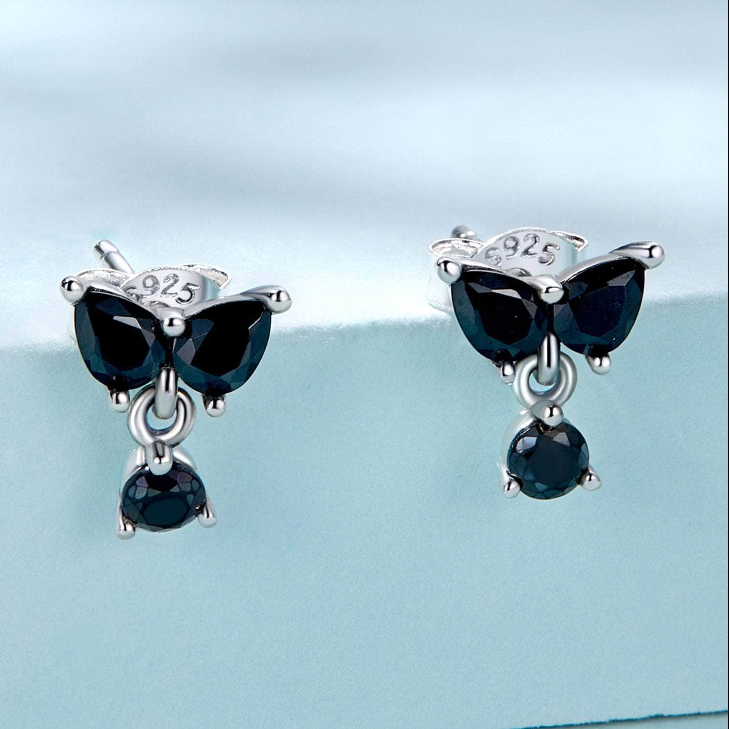 jewelaus Earrings Black Butterfly Earrings