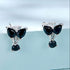 jewelaus Earrings Black Butterfly Earrings
