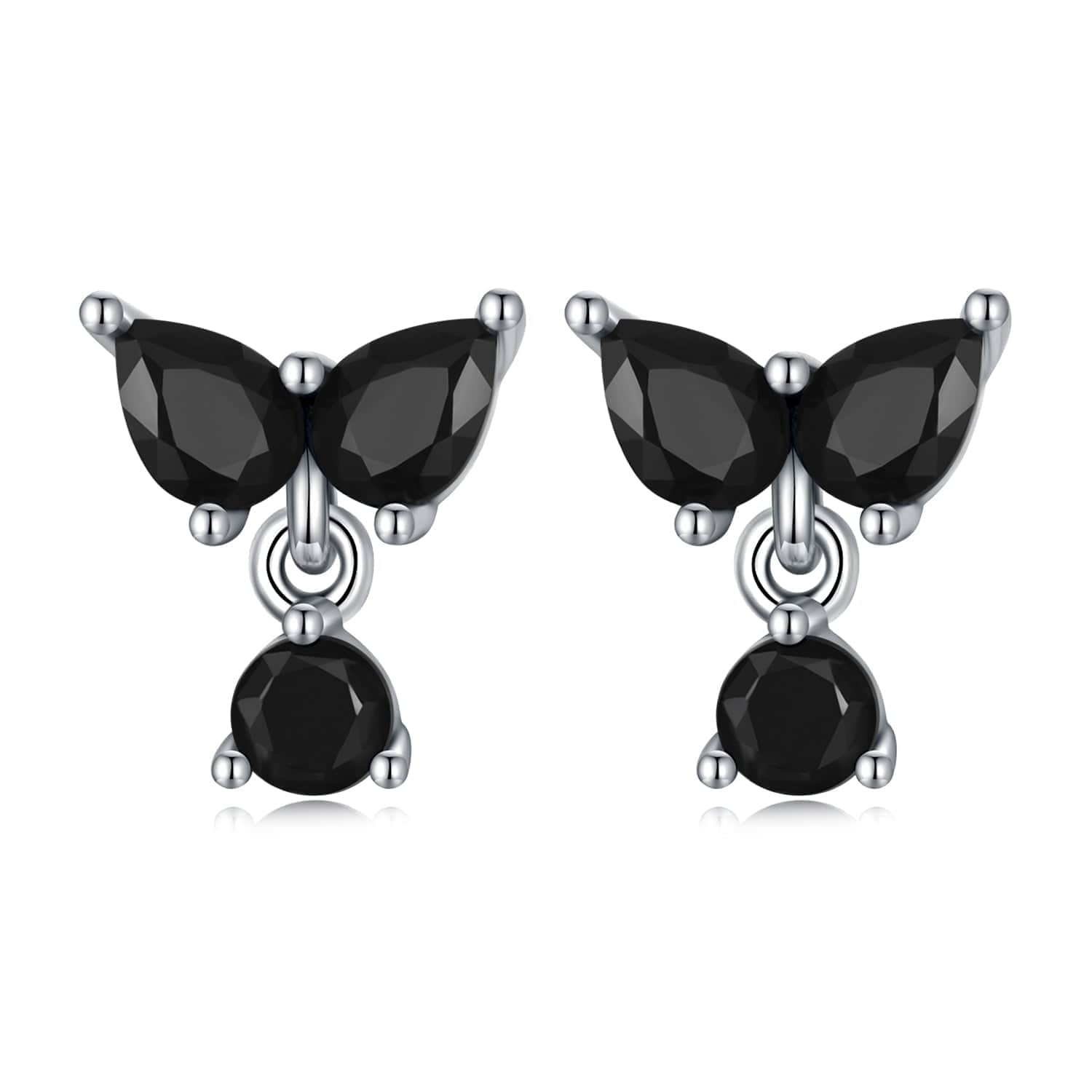 jewelaus Earrings Black Butterfly Earrings