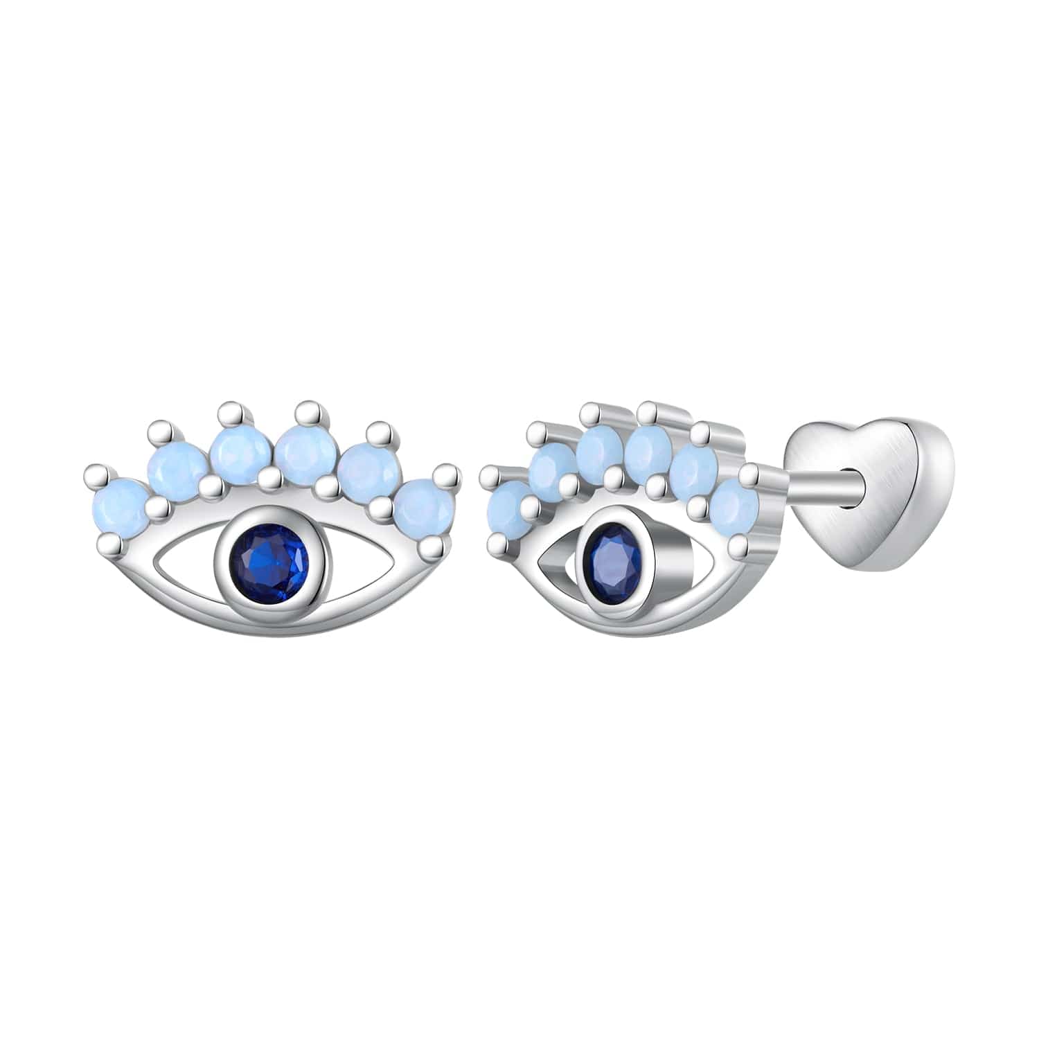 jewelaus Earrings Blue Evil Eye Earrings