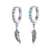 jewelaus Earrings Blue Feather Hoop Earring