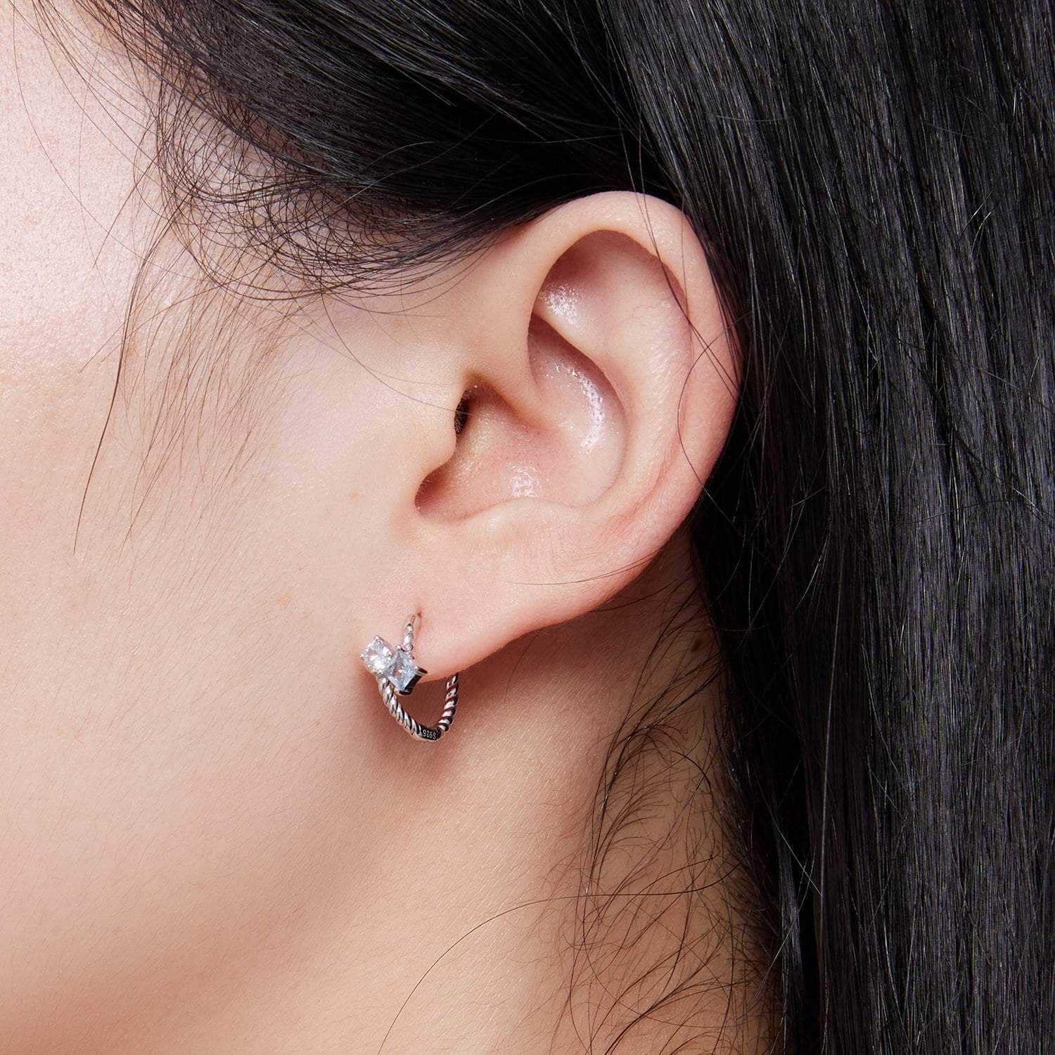 jewelaus Earrings Blue Gem Stone Earrings