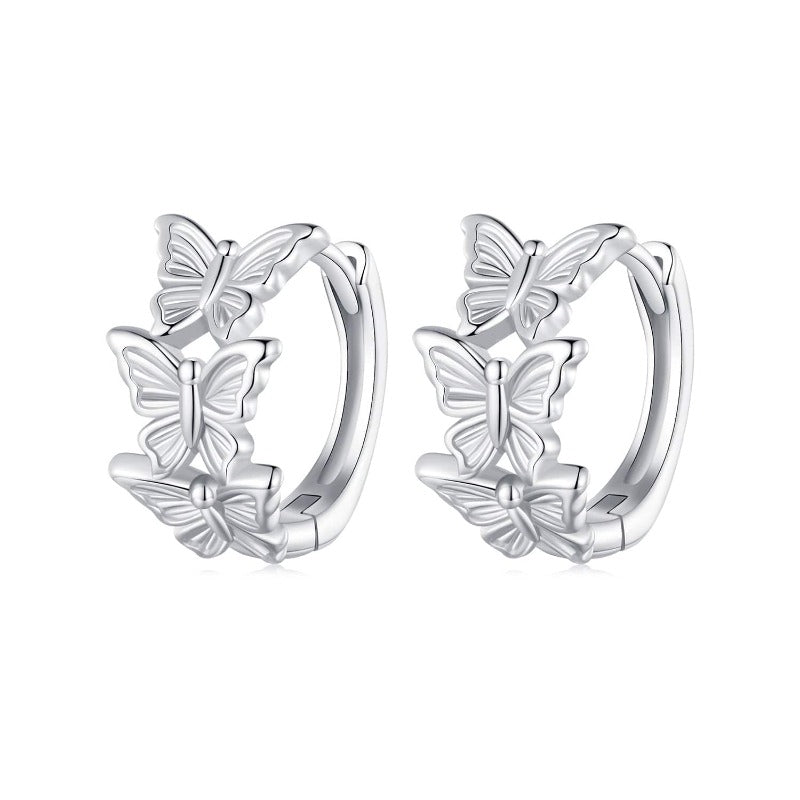 jewelaus Earrings Butterfly Hoop Earrings