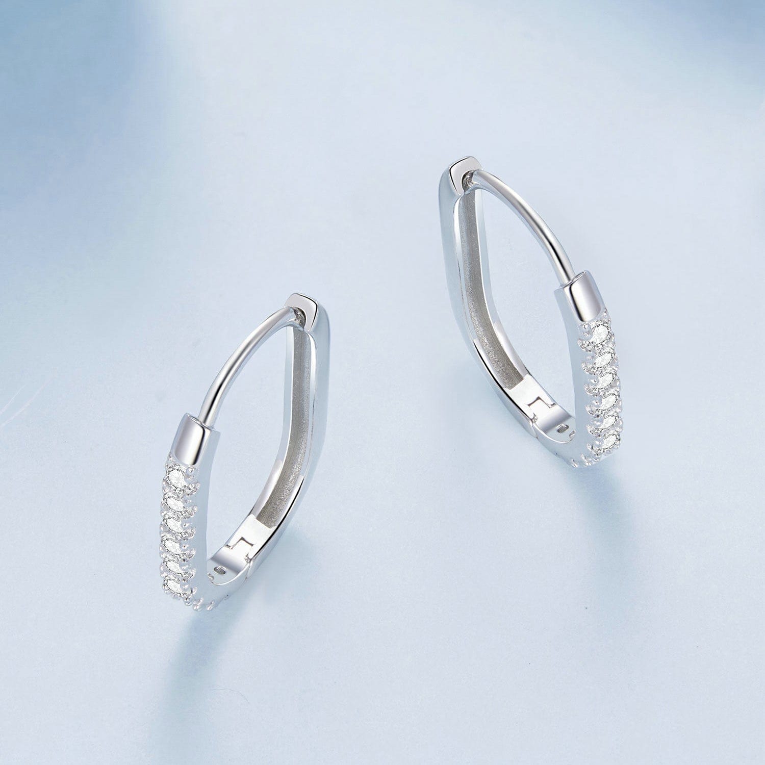 jewelaus Earrings Crystal Hoop Earrings