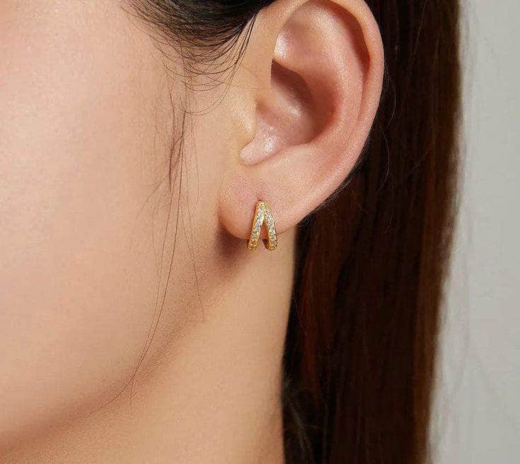 jewelaus Earrings Double Hoops
