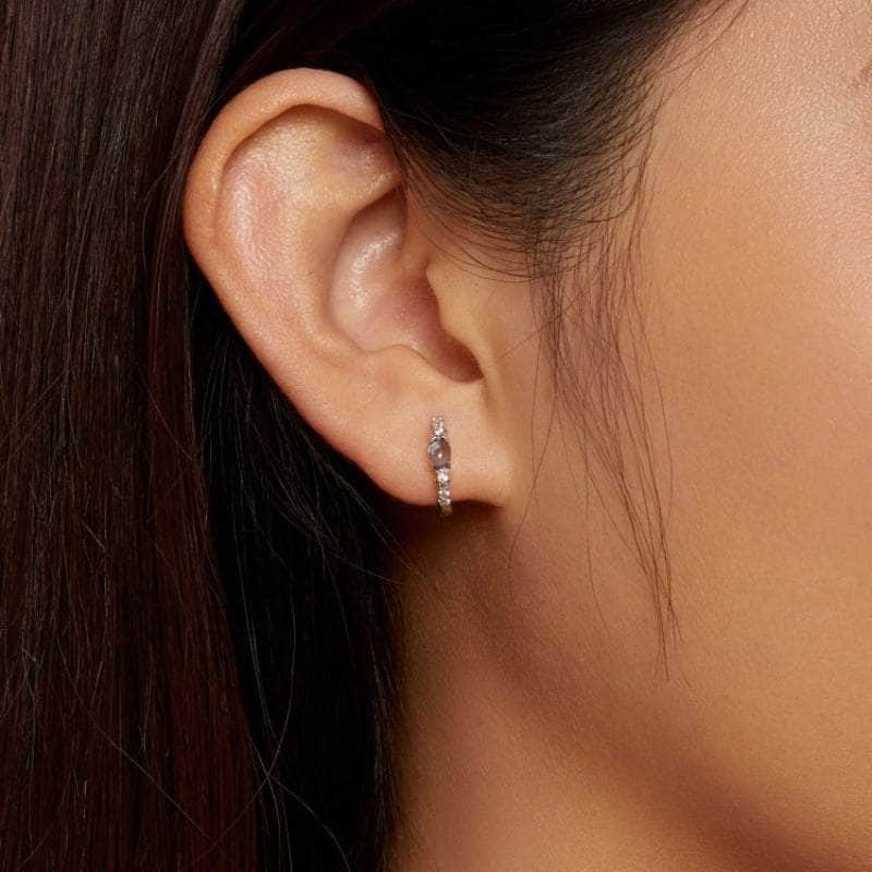 jewelaus Earrings Gem Stone Hoops