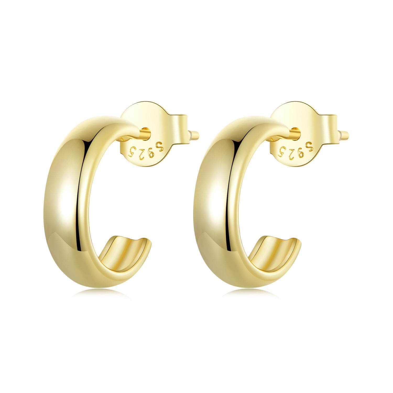 jewelaus Earrings Gold Half Hoops