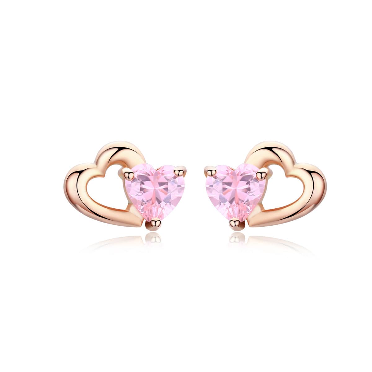 jewelaus Earrings Gold Heart Inside Heart Earrings