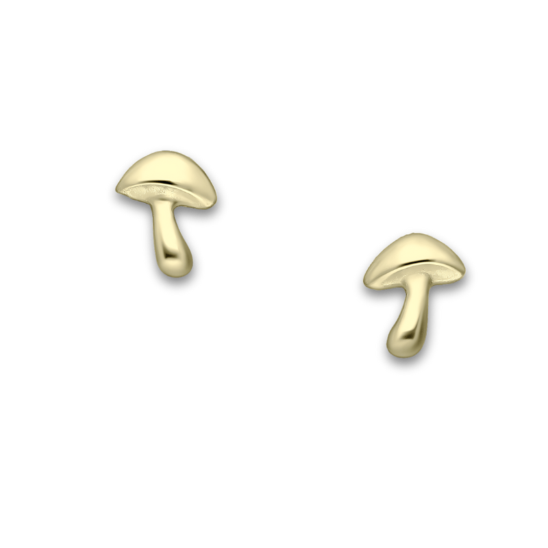 jewelaus Earrings Gold Mushroom Earrings