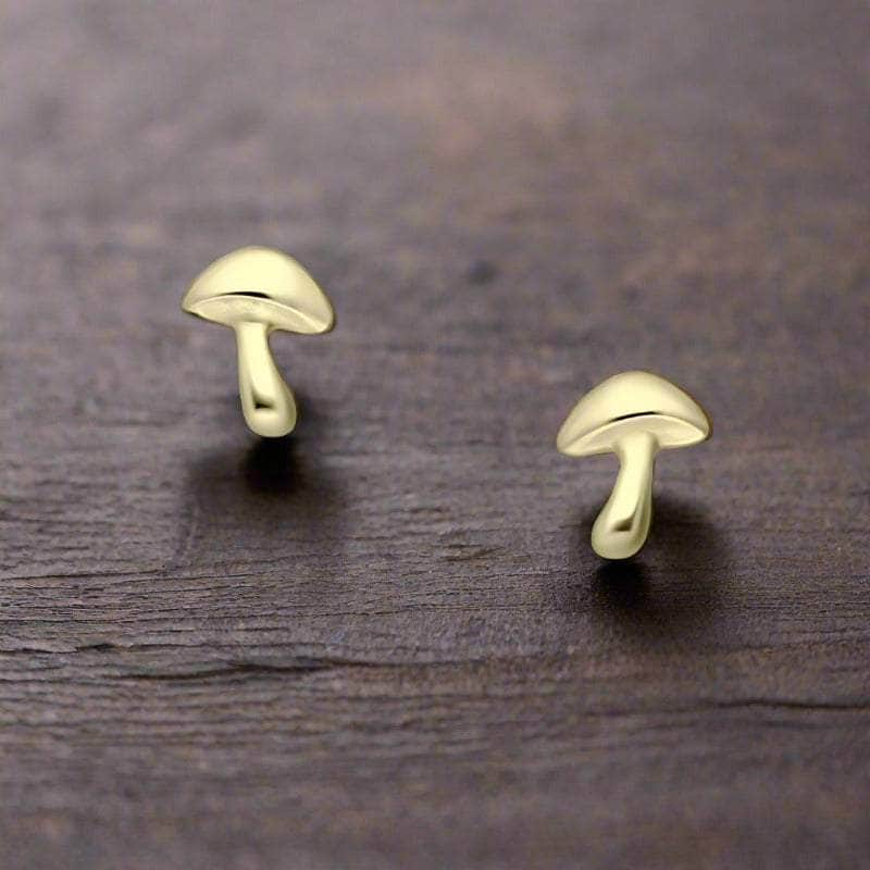 jewelaus Earrings Gold Mushroom Earrings