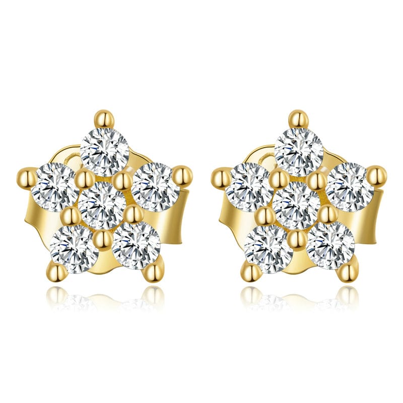 jewelaus Earrings Gold Star Stud Earrings