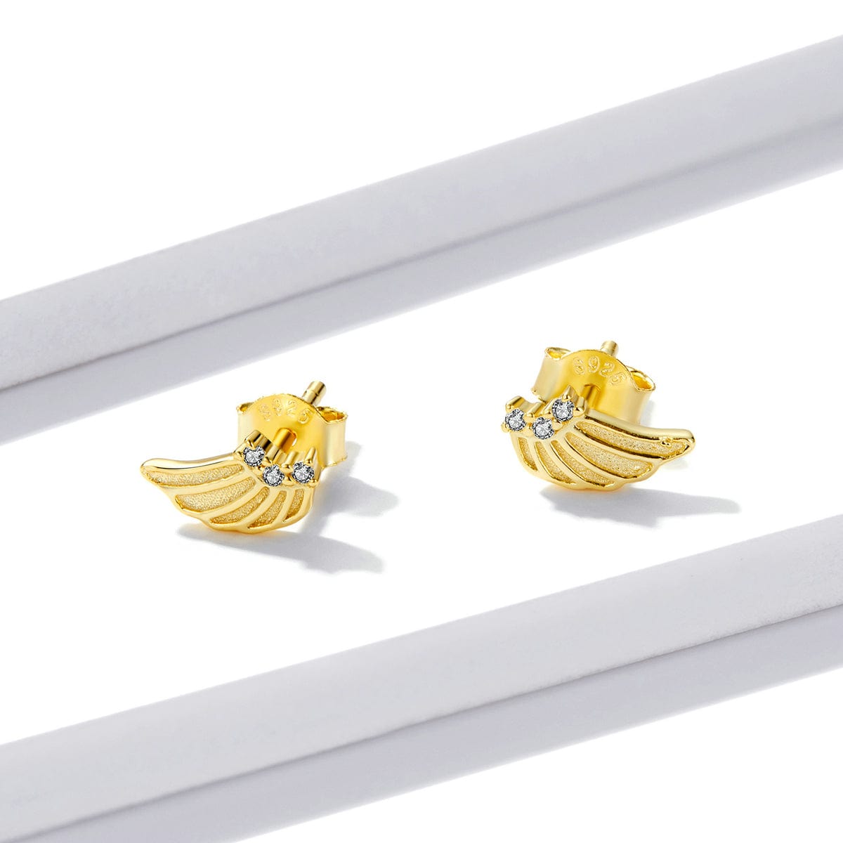 jewelaus Earrings Golden Wing Studs