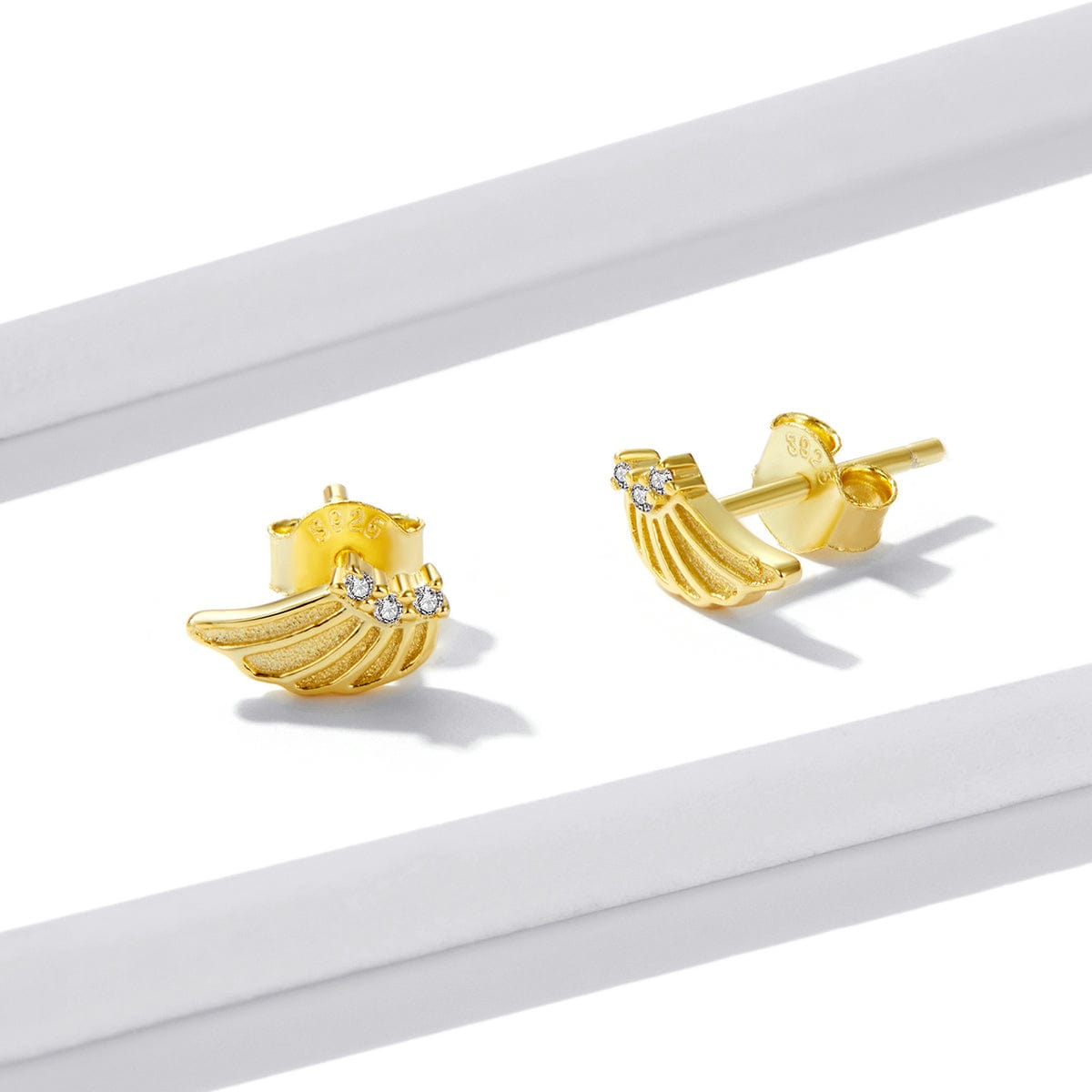 jewelaus Earrings Golden Wing Studs