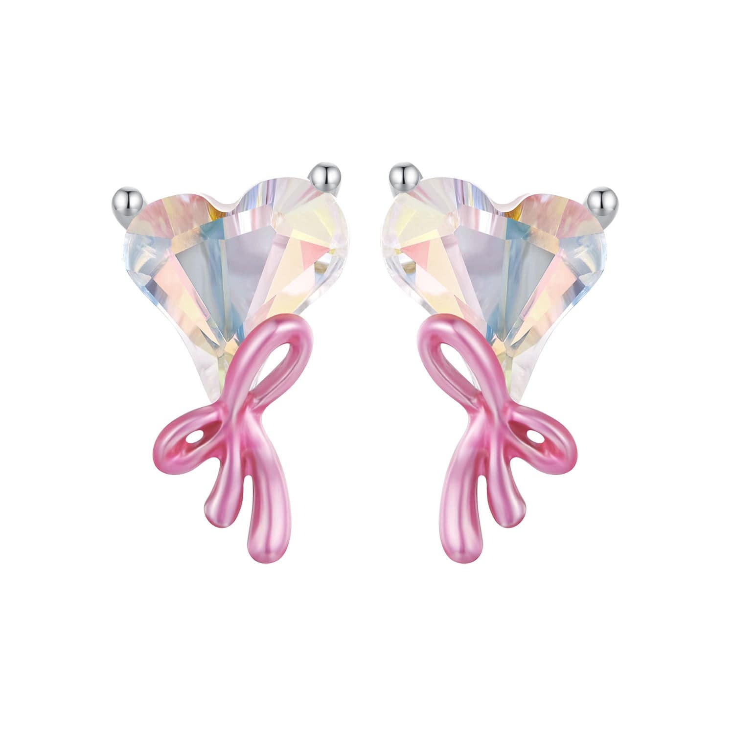 jewelaus Earrings Heart Bow Earrings