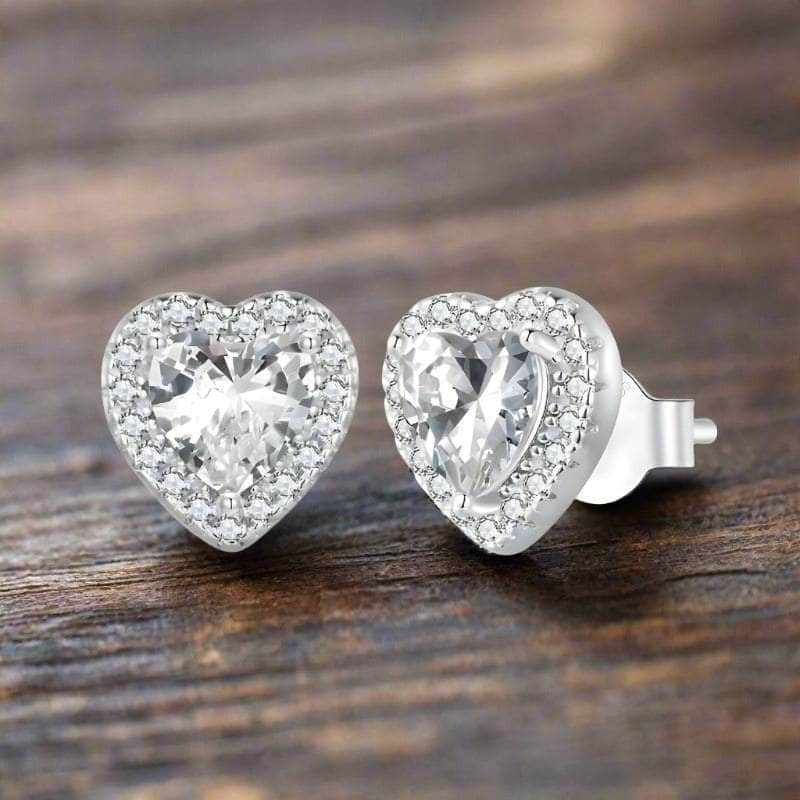 jewelaus Earrings Heart Gem Earring