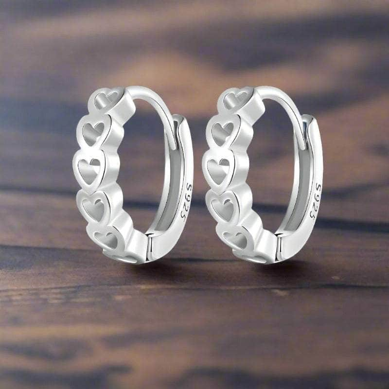 jewelaus Earrings Heart Hoop Earrings