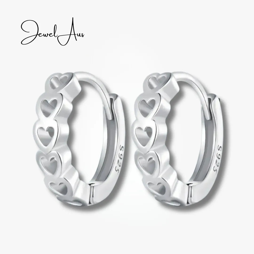 jewelaus Earrings Heart Hoop Earrings-Small